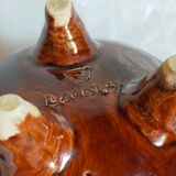 Ceramic tripod cup from accolay signed vintage
