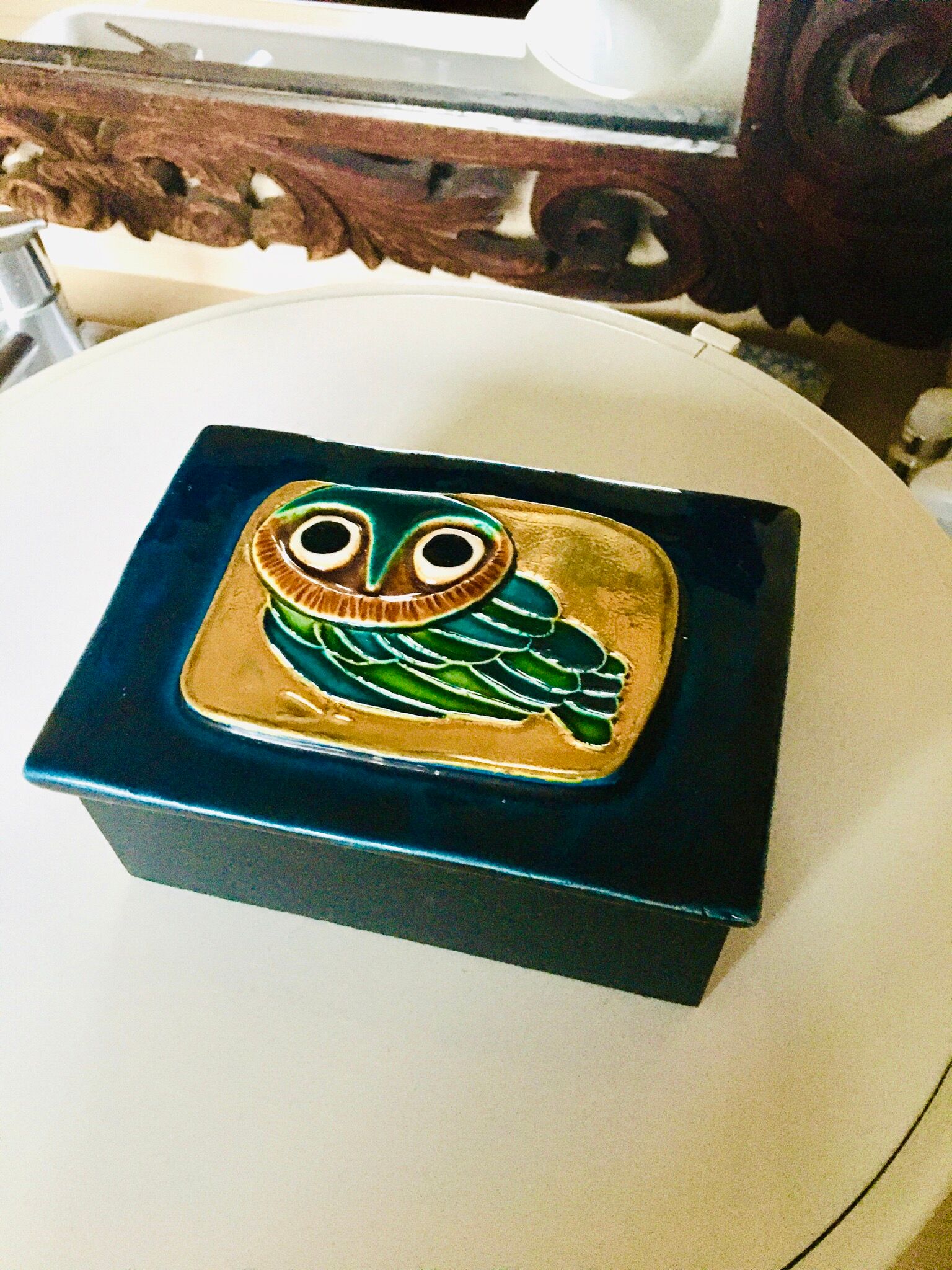 Boîte en bois et céramique