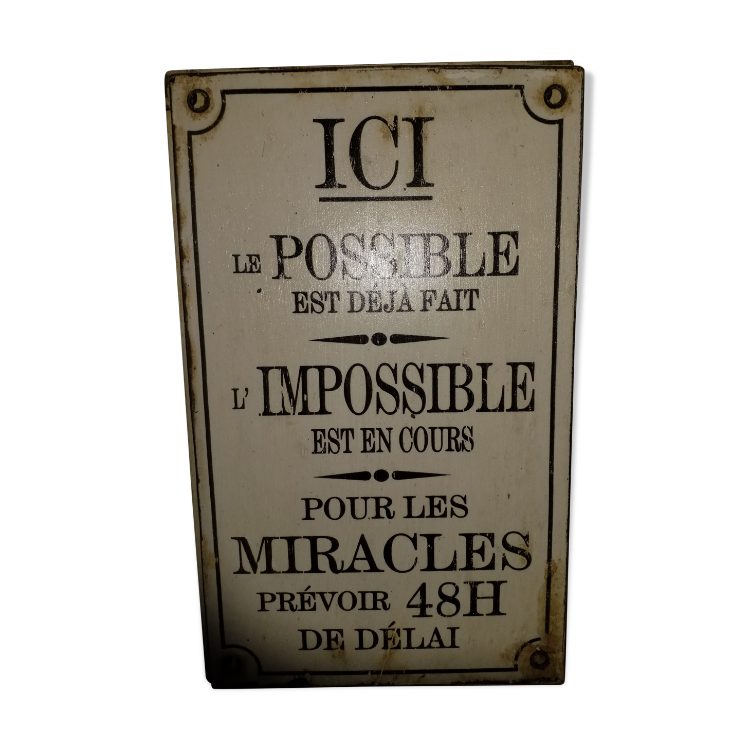 Plaque métallique