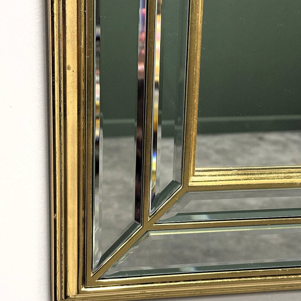 Large Deknudt gilt and bevelled mirror, Belgium, 1980s