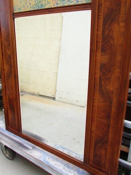 Great mirror art deco, trumeau walnut 161x110cm