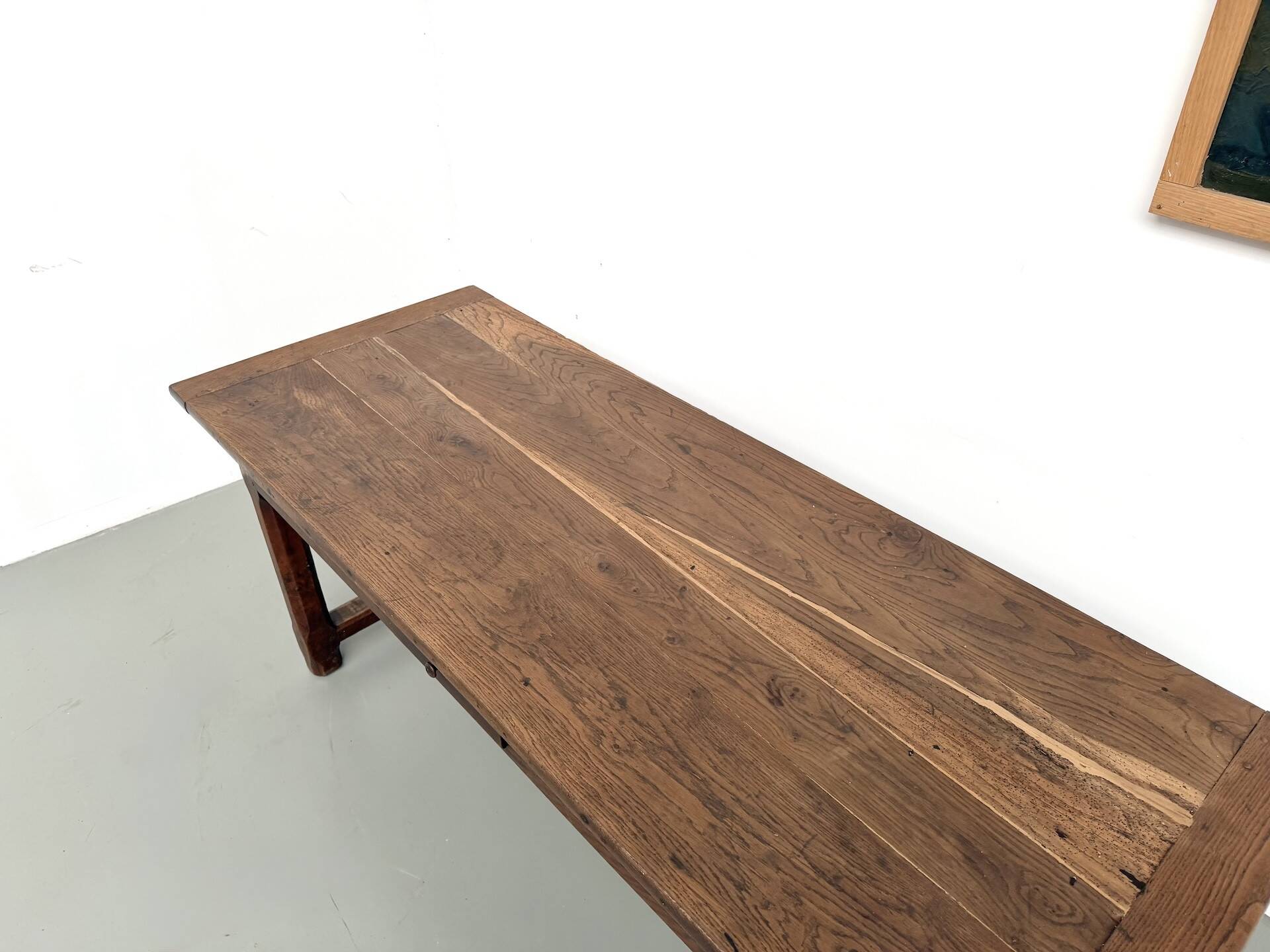 Farmhouse table, solid oak, 20th century.