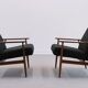 Henryk Lis armchair in black boucle 1960