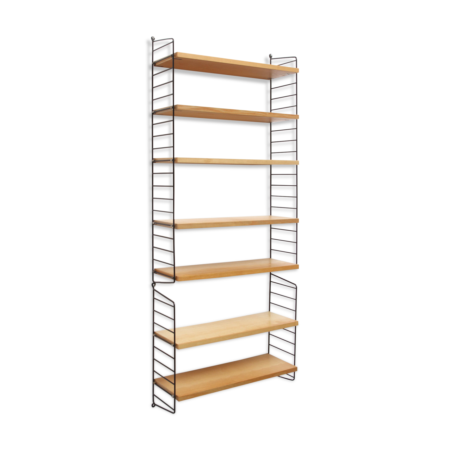 1960s wall unit in ash 7 shelves, Nisse Strinning