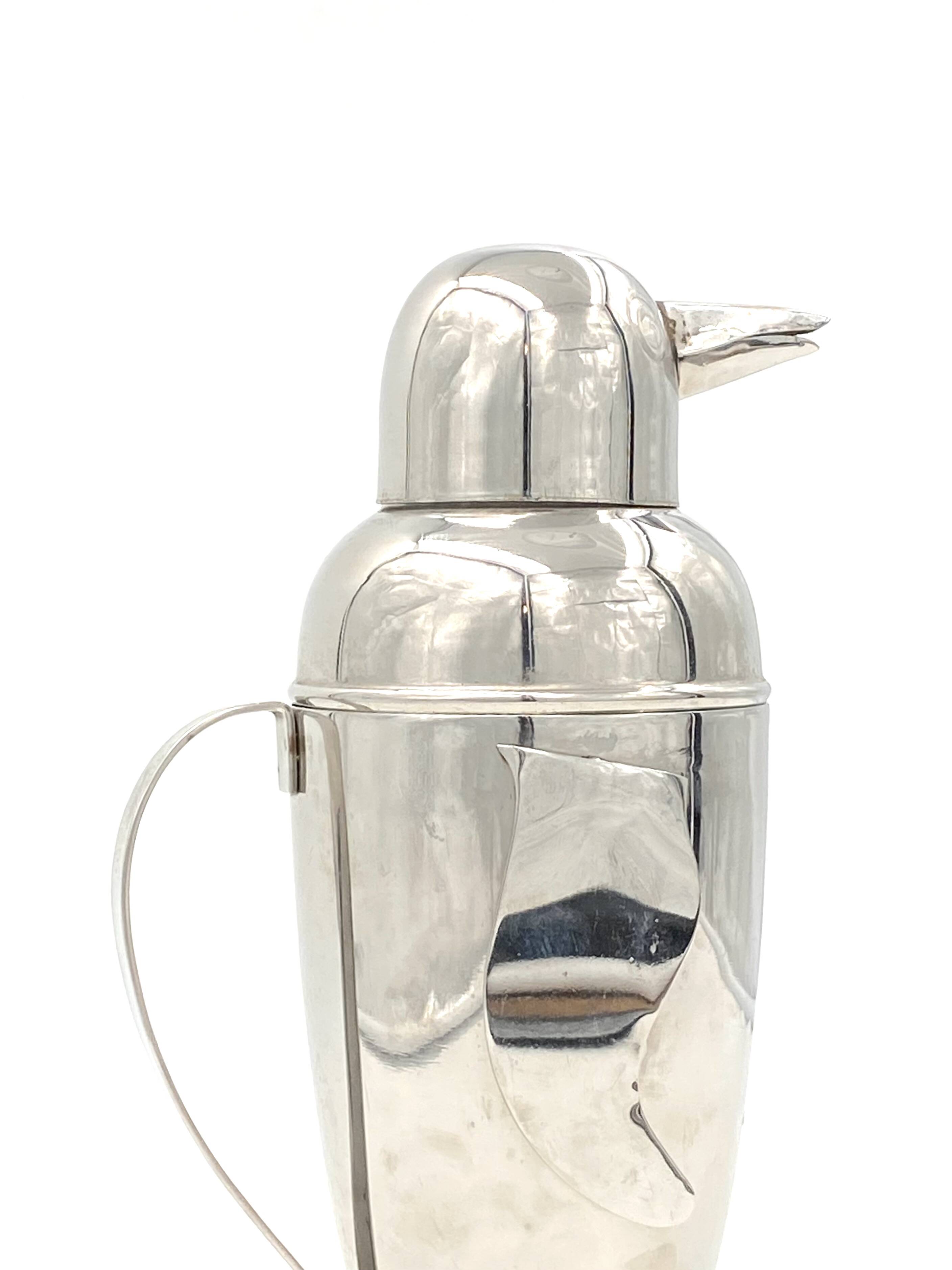 Penguin cocktail shaker, italy late xx century