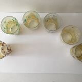 Set of 6 murano glasses acqua "goto" "murrisa" in murano glass unique piece