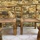 Ancient Baoulé African chairs in carved wood, Wabi-Sabi.