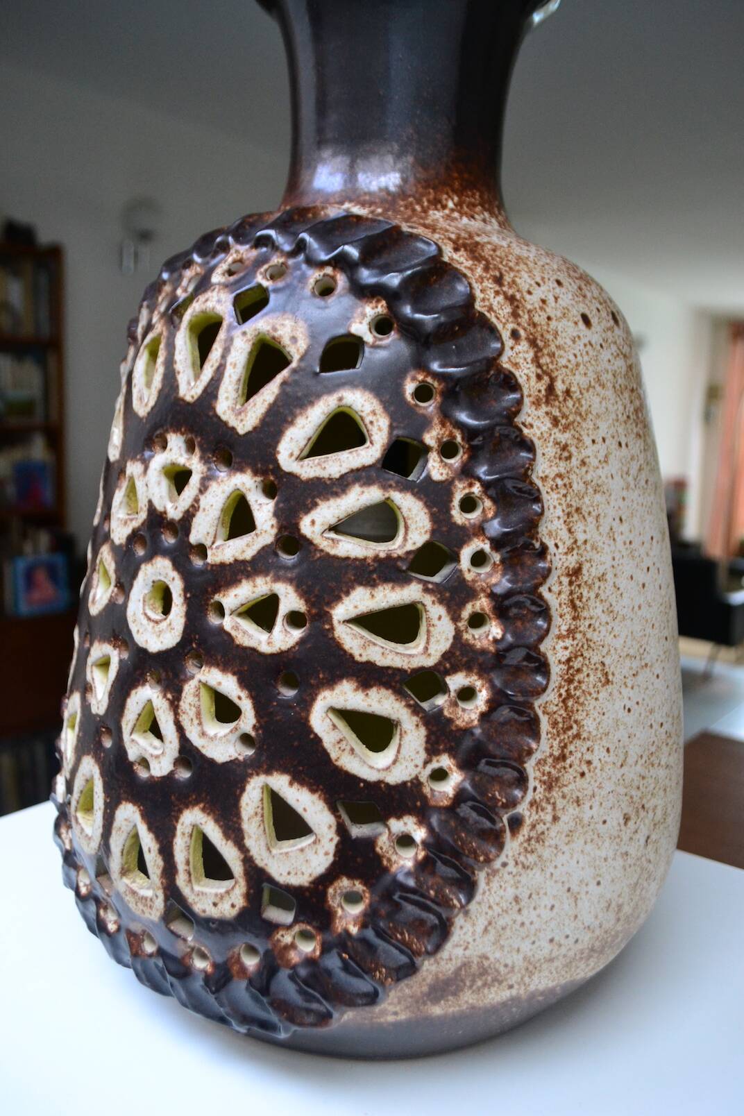 Fat Lava ceramic lamp with double lighting from the 60s/70s.