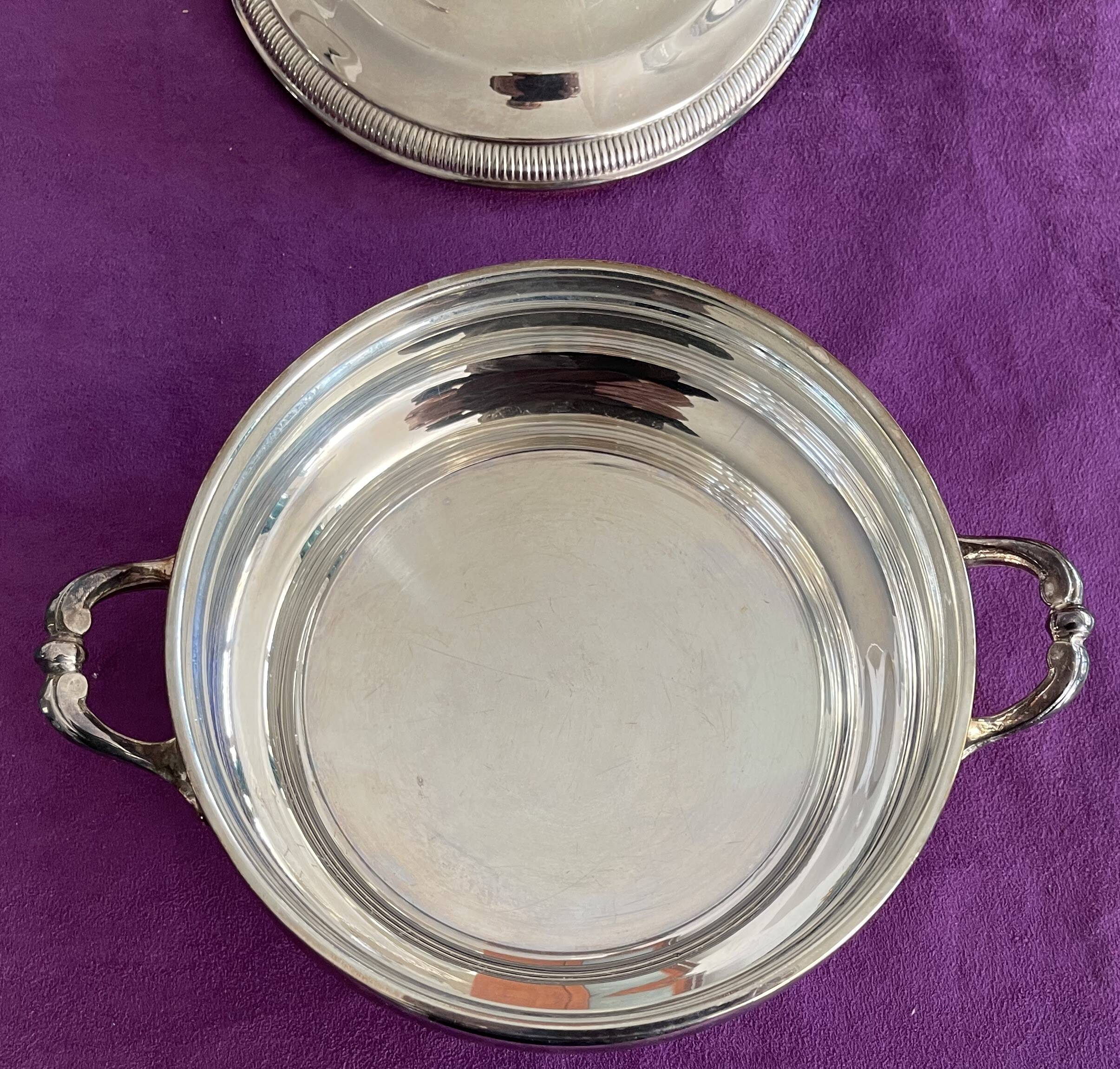 Silver metal tureen