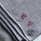 Hemp harvest tablecloth tinged with lilac