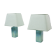 Turquoise ceramic table lamps, 1970s