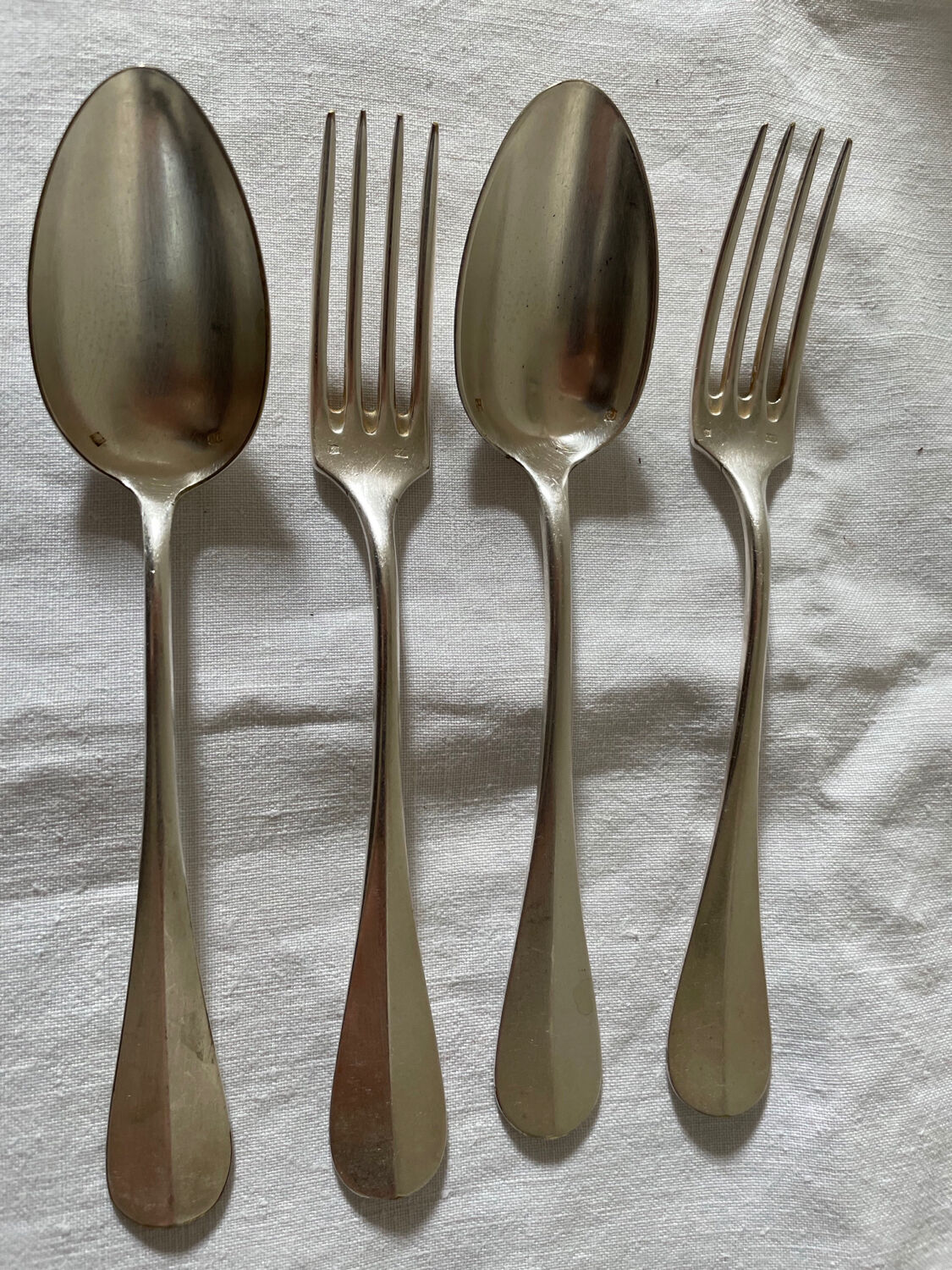 Silver metal cutlery