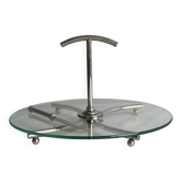 Glass and silver metal cheese board