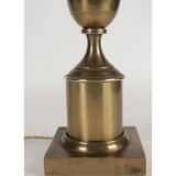 1960s table lamp in brass and red resin