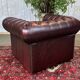 90s red leather Chesterfield armchair