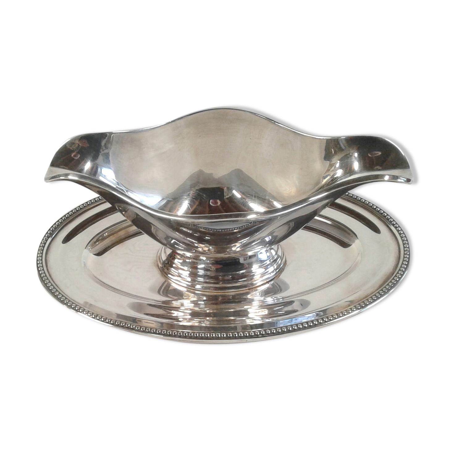 Saucière decoration pearls silver metal ercuis