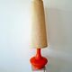 Mid Century Orange Ceramic Floor or Table Lamp 1960S Vintage Home