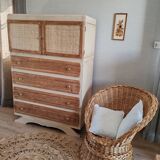 Vintage linen chest of drawers