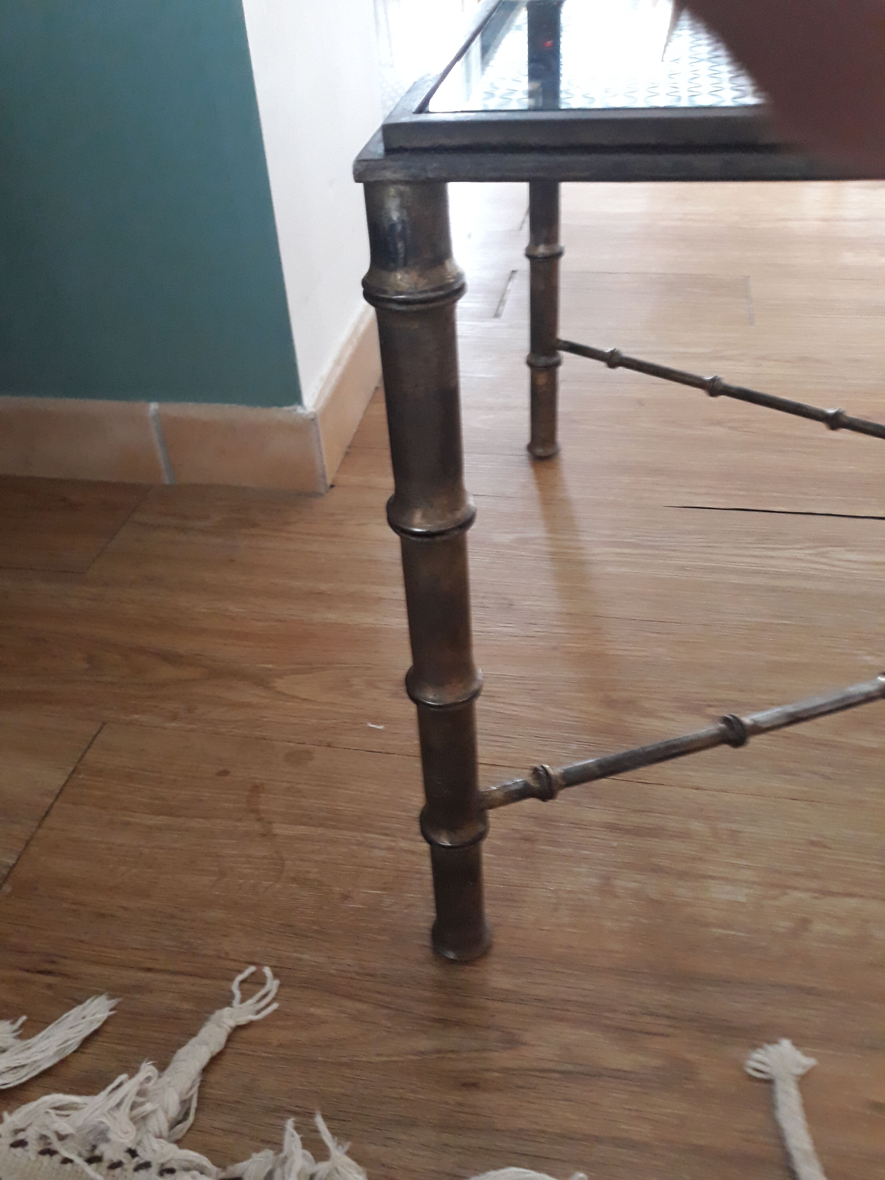 Coffee table "bamboo" in aged bronze