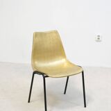 Vintage golden molded stacking chair from Hiller, Germany