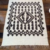 Tapis couverture vintage tribal en laine