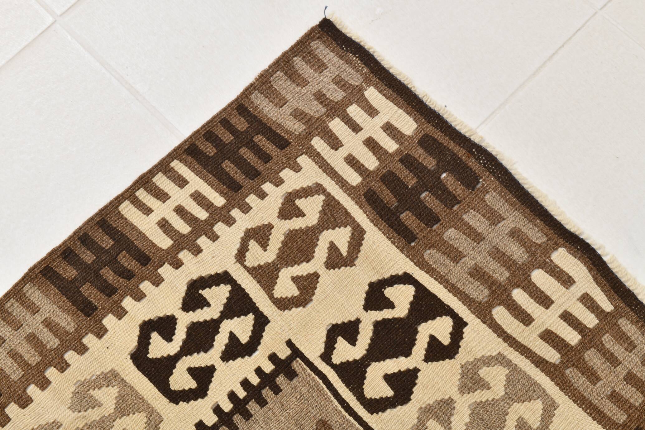 4x6 Kilim Vintage Oushak Area Kilim Rug, 103x192 Cm