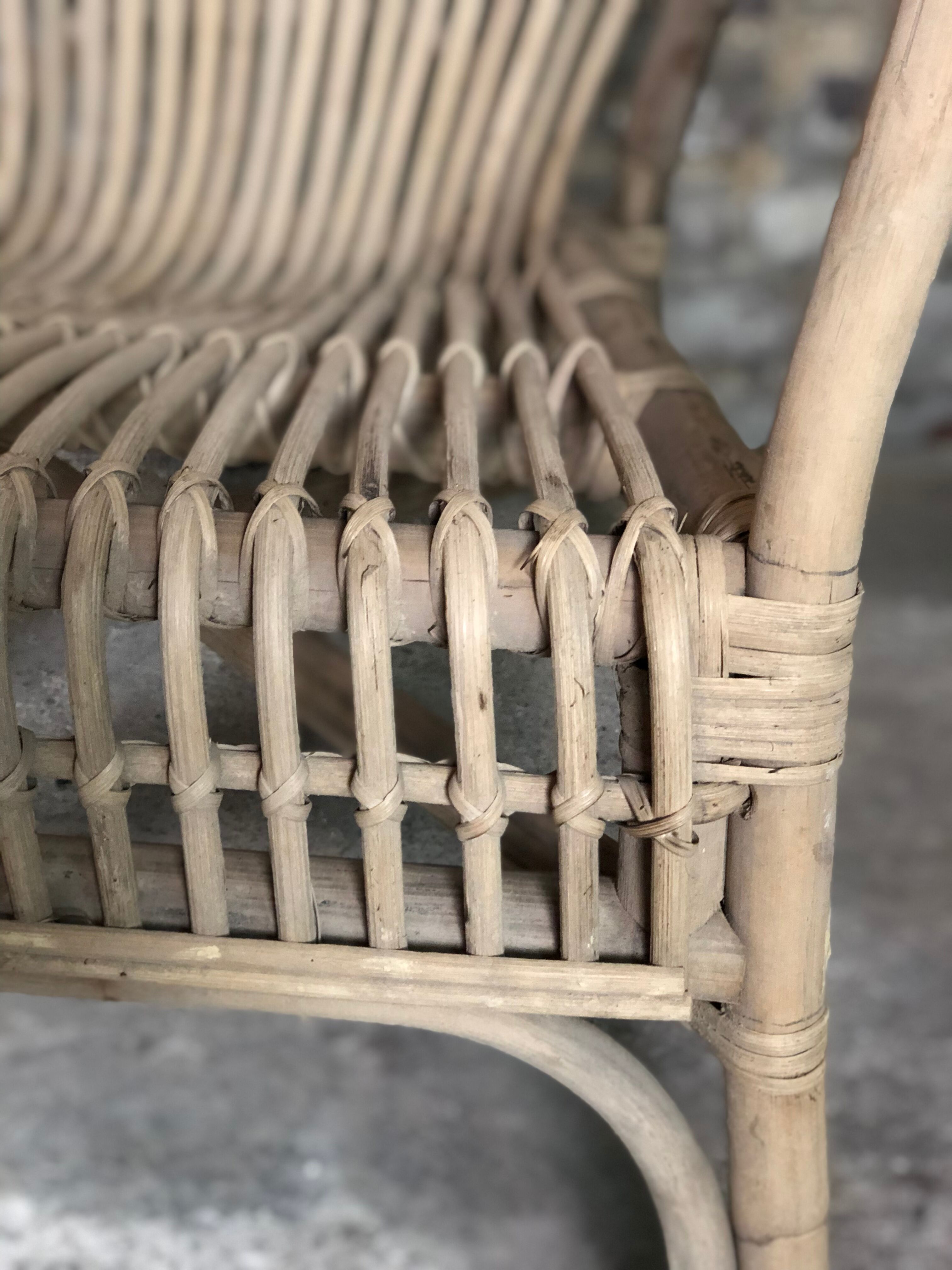 Fauteuil en rotin vintage