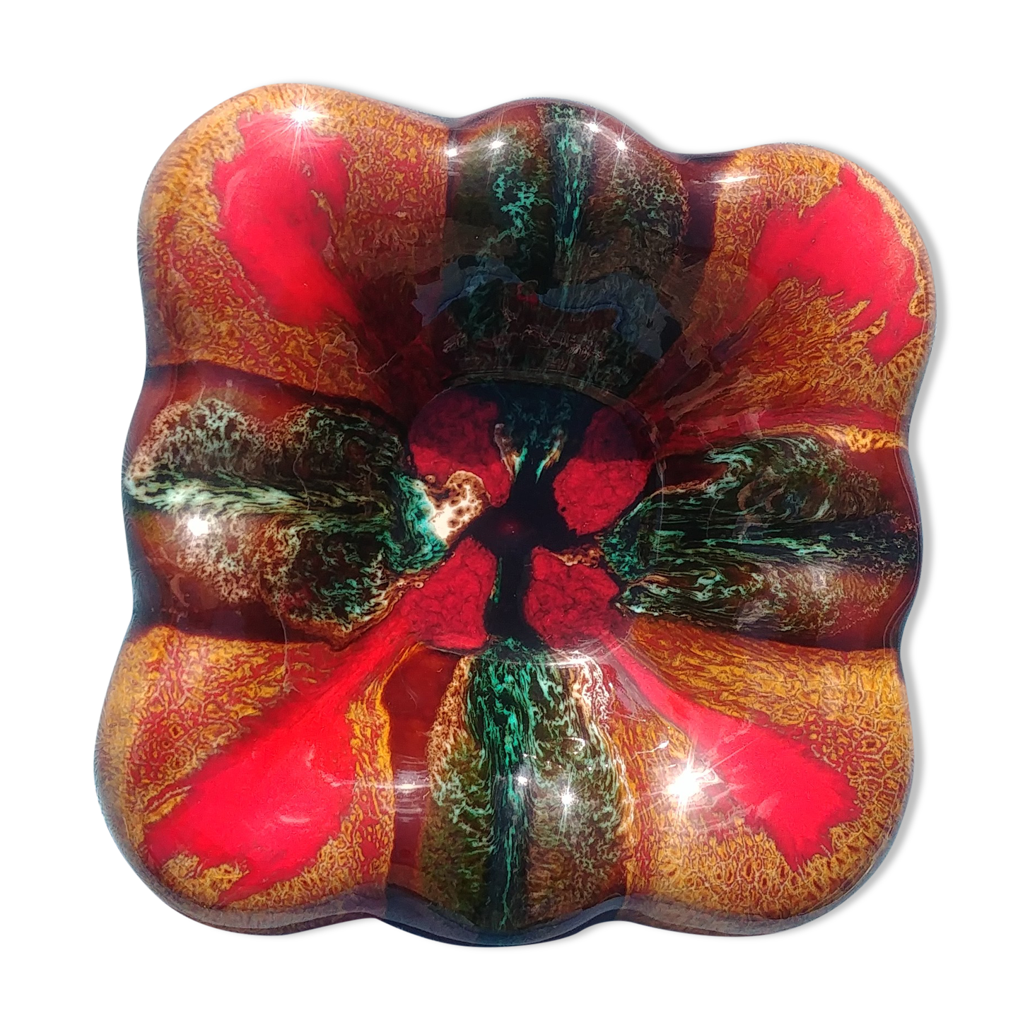 Ashtray ceramic glazed Vallauris way 60s/70s