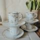 6 tasses à café en porcelaine fine
