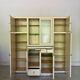 Vintage 1950s painted wooden sideboard – display cabinet, drawers and shelves –