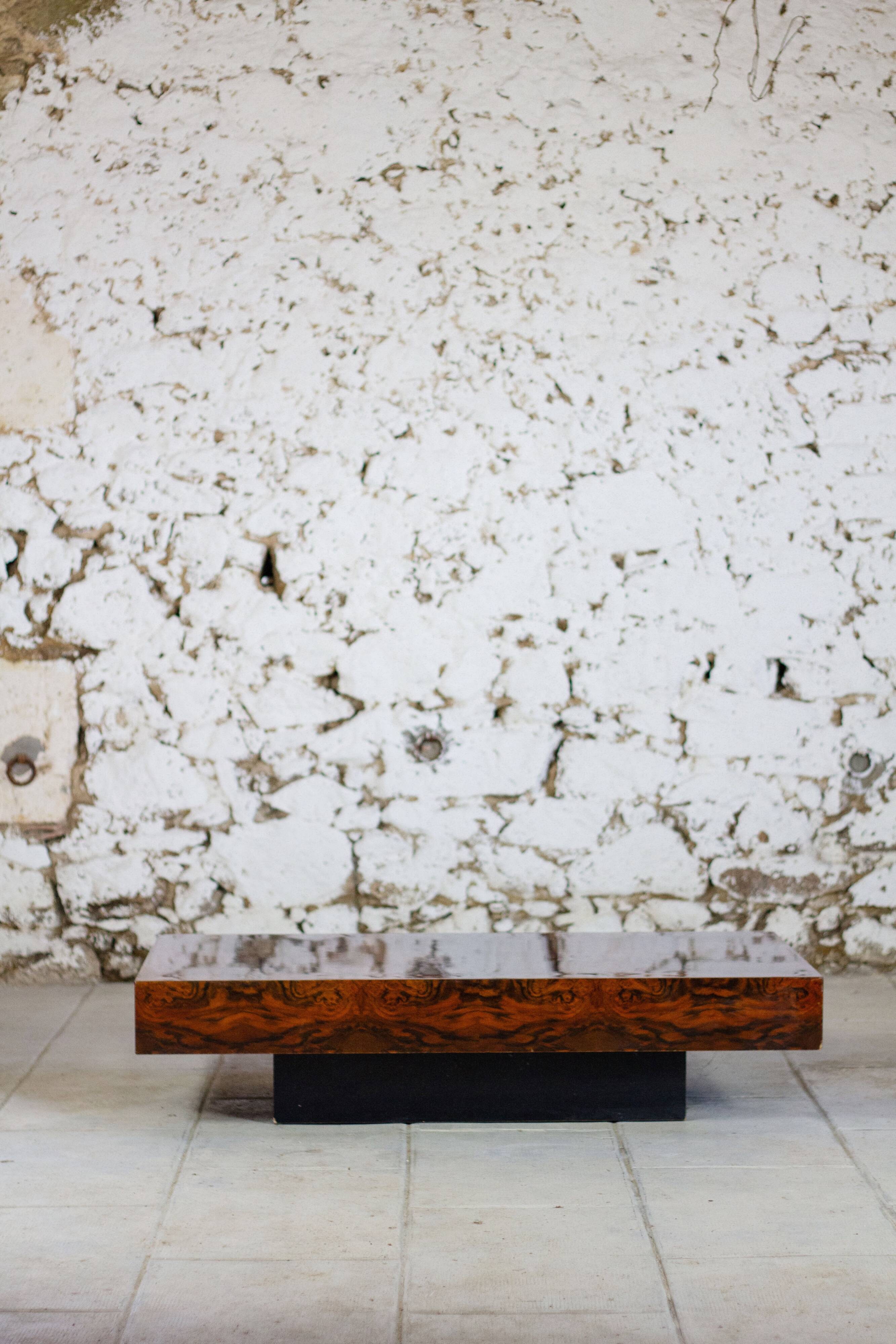 Elm burl coffee table, 1970