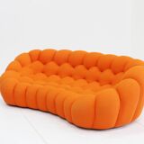 Canapé bulle courbé Roche Bobois orange