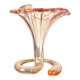 Pink trumpet vase - fleurs-de-lys in blown glass - italy 1970