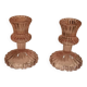 Paire de bougeoirs en verre