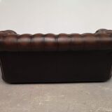 Vintage brown leather chesterfield sofa