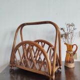 Rattan magazine holder