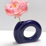 Geometrical Blue Glazed Vase by Pietro Arosio for Parravicini, Italy