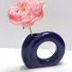 Geometrical Blue Glazed Vase by Pietro Arosio for Parravicini, Italy