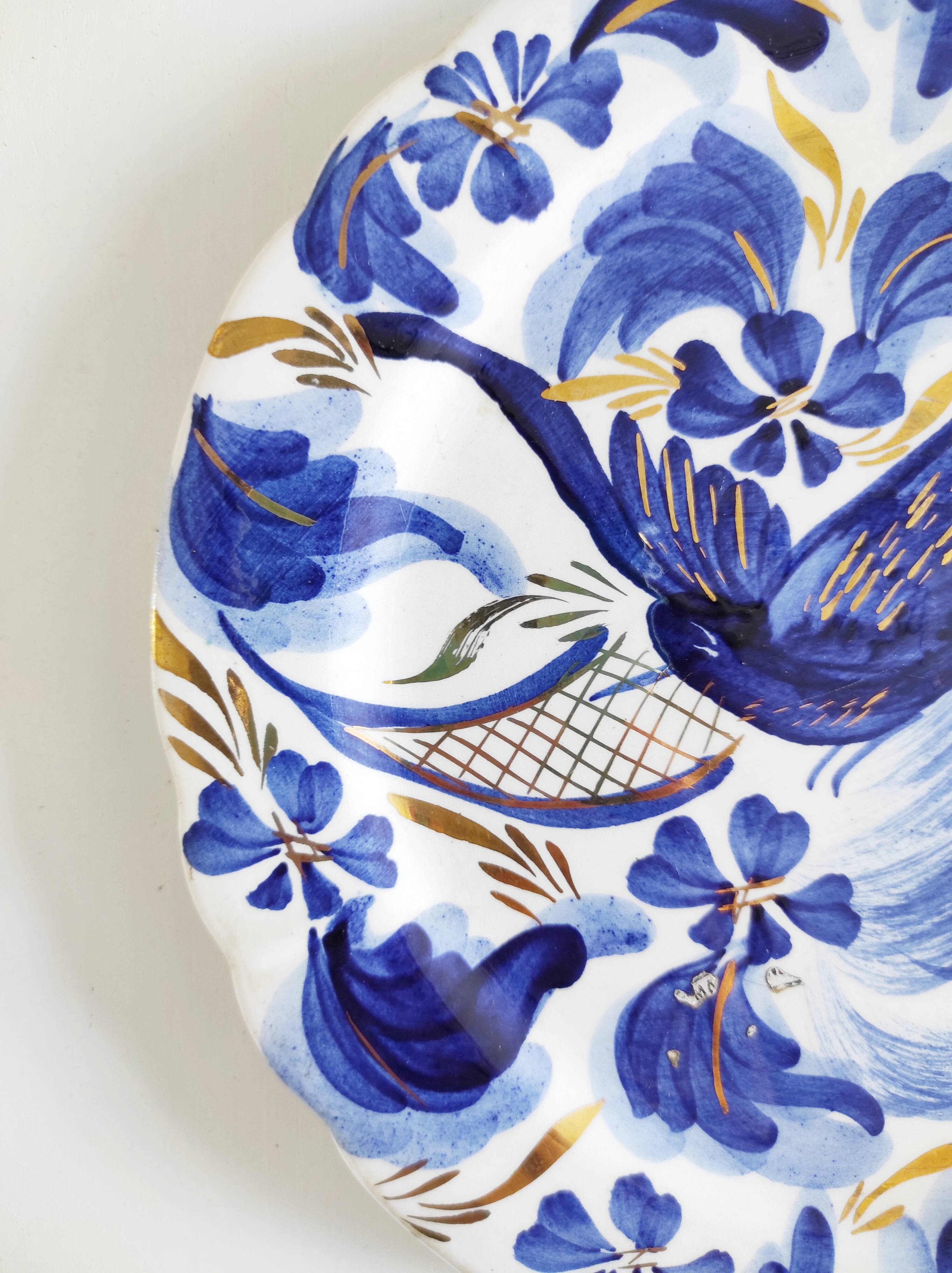 Hubert bequet blue bird plate