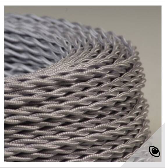 Lamoe tulipe en opaline, câble tissu neuf