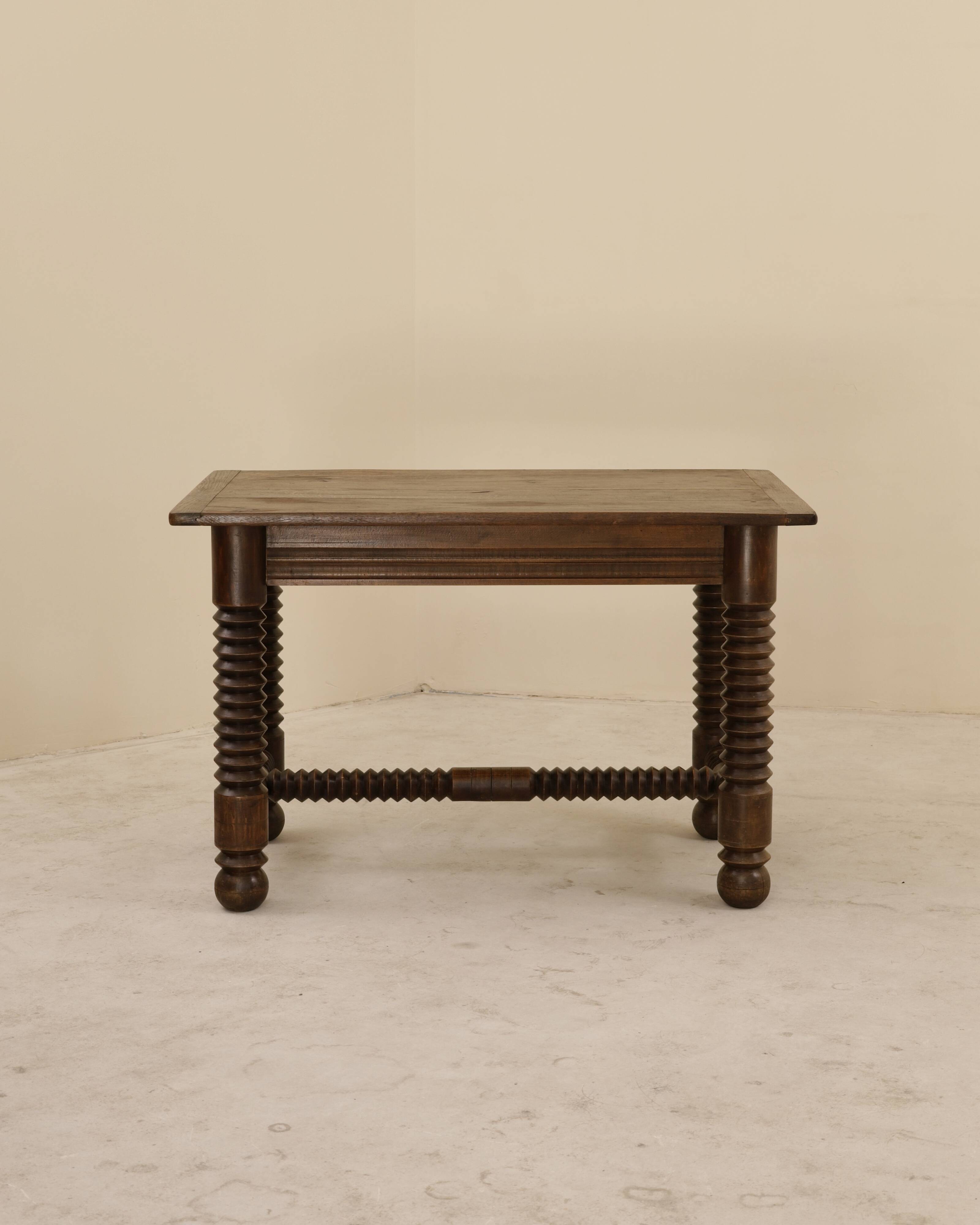 Solid wood table, France, 1940s