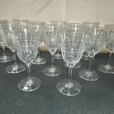 Set of 12 wine glasses, Baccarat, Cavour model, Year 1916