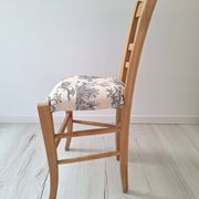 Country chair in blue toile de Jouy