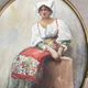 watercolor painting 1900 "The beautiful Roman" signed L.Homberg