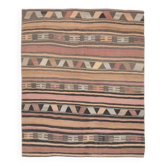 Tapis Kilim en laine et coton turc Oushak vintage des années 1970, 148x174.