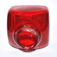 DESIGN square vase in red lined blown glass 11cm dlg Whitefriars