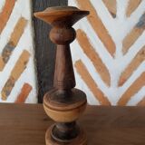 Solid olive candle holder