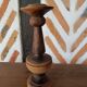 Solid olive candle holder