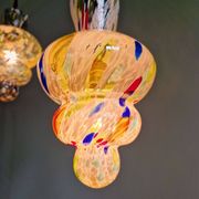 A pair of multicoloured blown glass suspensions, Murano, 1950-60.