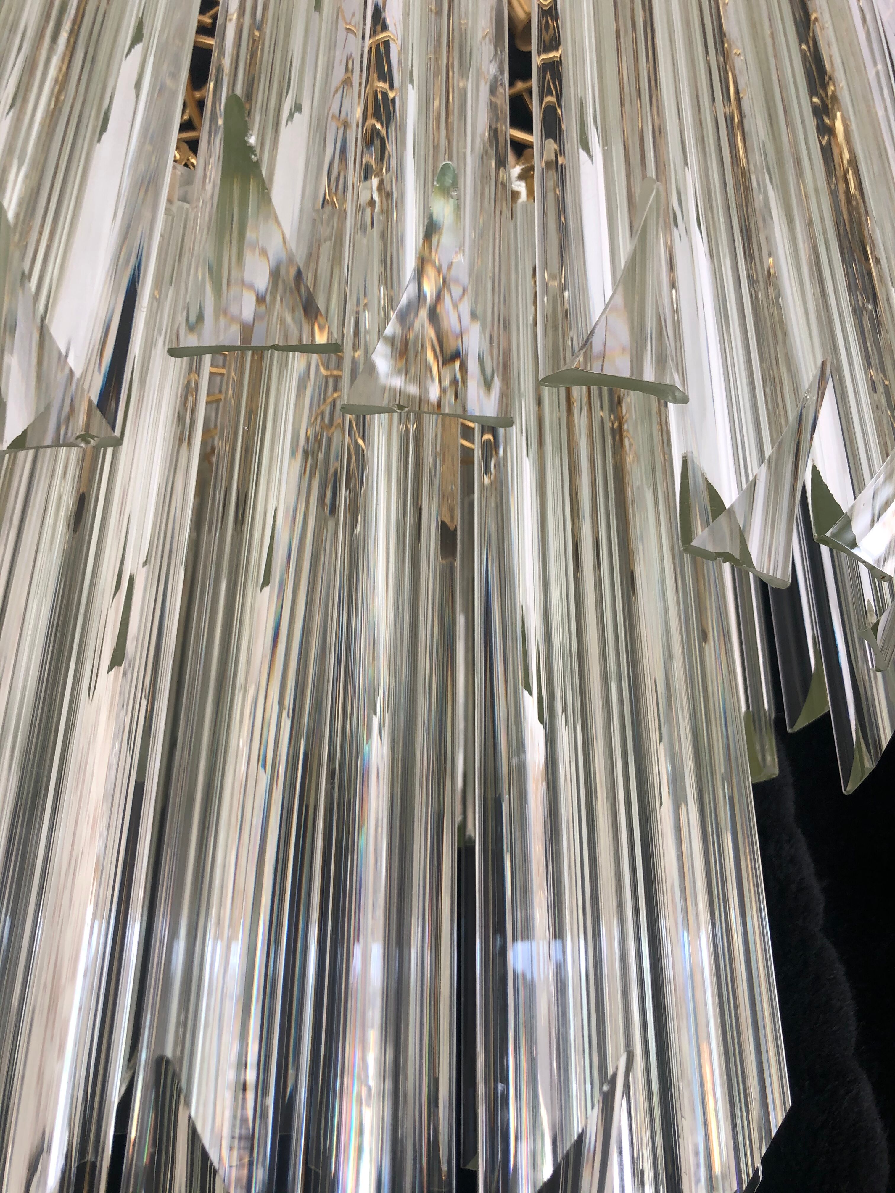 Large Venini chandelier 3 levels crystal